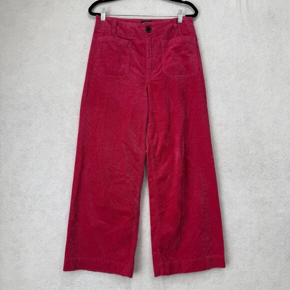 Maeve Pants Womens 27 Pink Corduroy The Colette High Rise Wide Leg Anthropologie - Picture 1 of 13